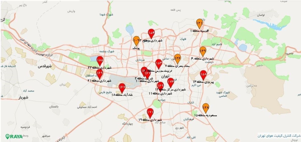 هوای تهران قرمز شد