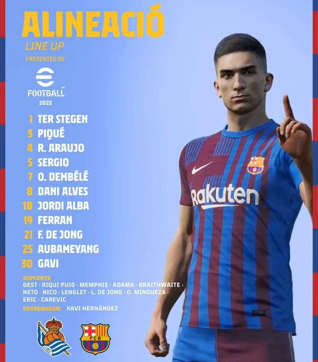 اعلام ترکیب بارسلونا مقابل رئال سوسیداد