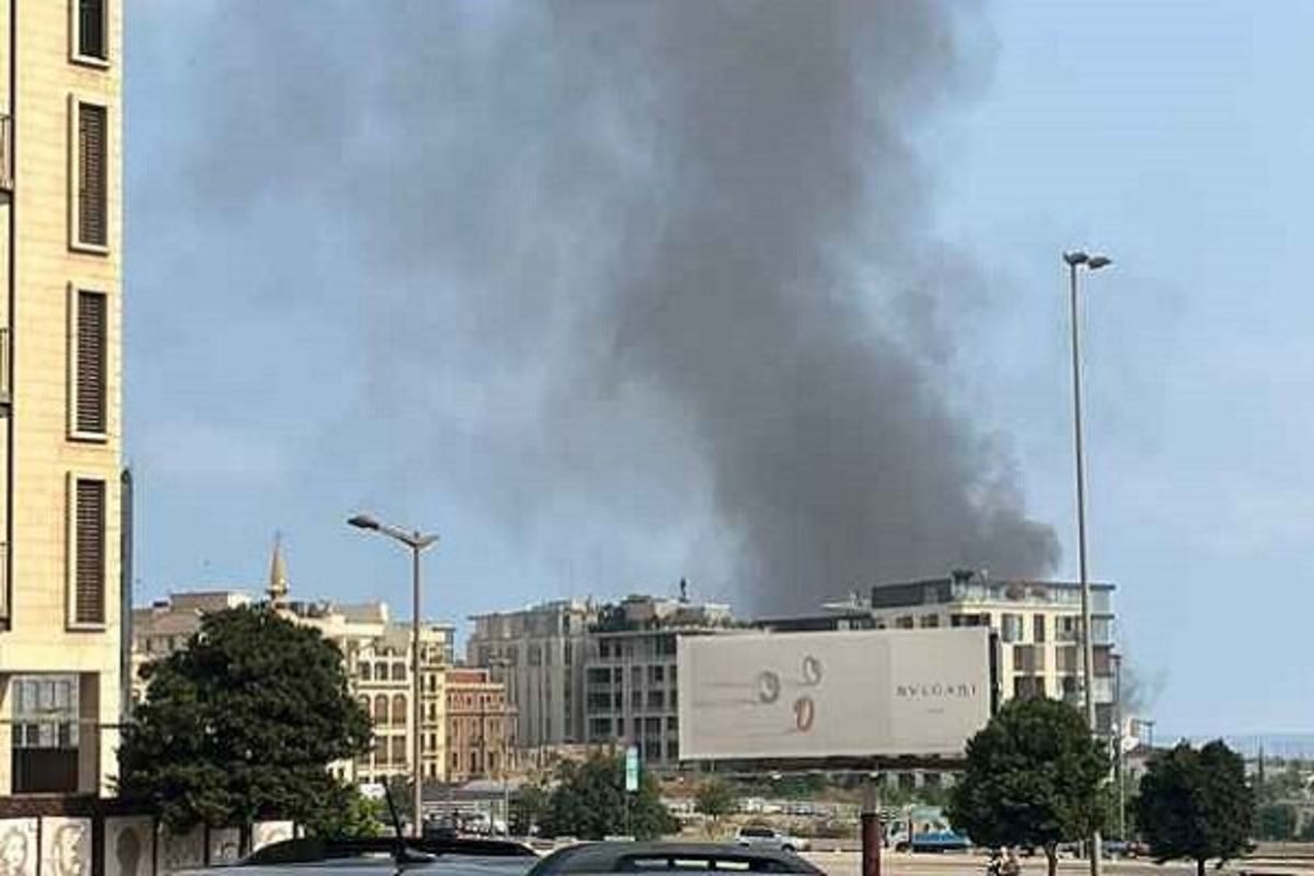 آتش‌سوزی بزرگ در اسکله بندر بیروت