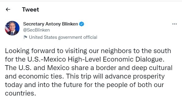 «بلینکن» به مکزیک سفر کرد «بلینکن» به مکزیک سفر کرد