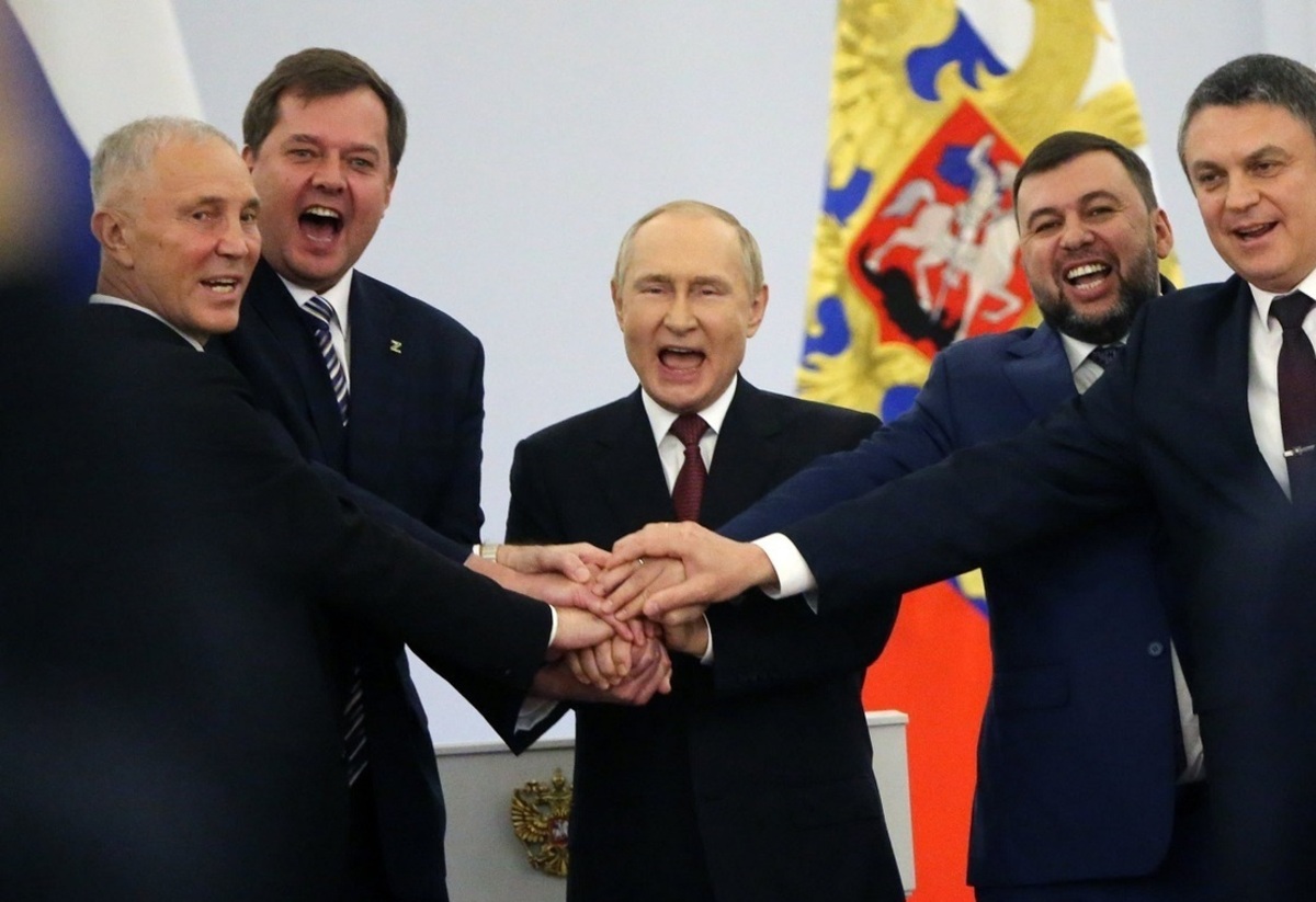 فیلم| خوشحالی پوتین از الحاق چهار منطقه اوکراین به روسیه