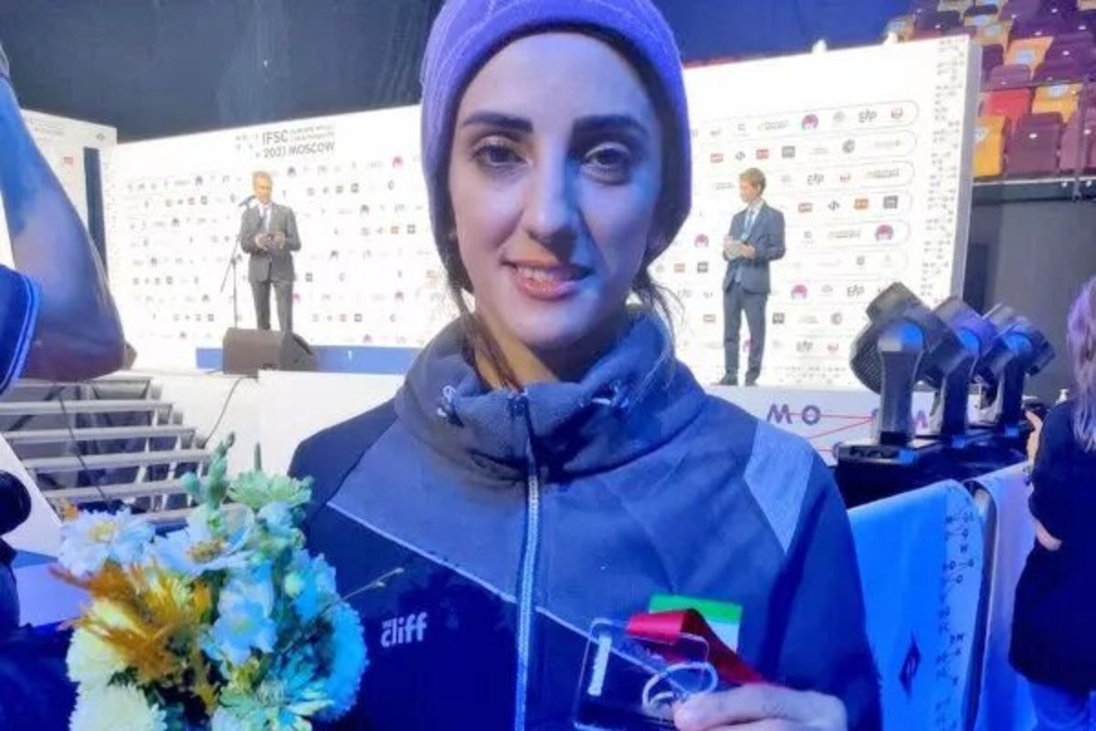 عکس| حضور سنگ‌نورد زن ایرانی در فینال مسابقات آسیایی بدون حجاب