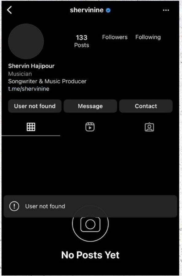 صفحه اینستاگرام شروین حاجی‌پور بسته شد؟