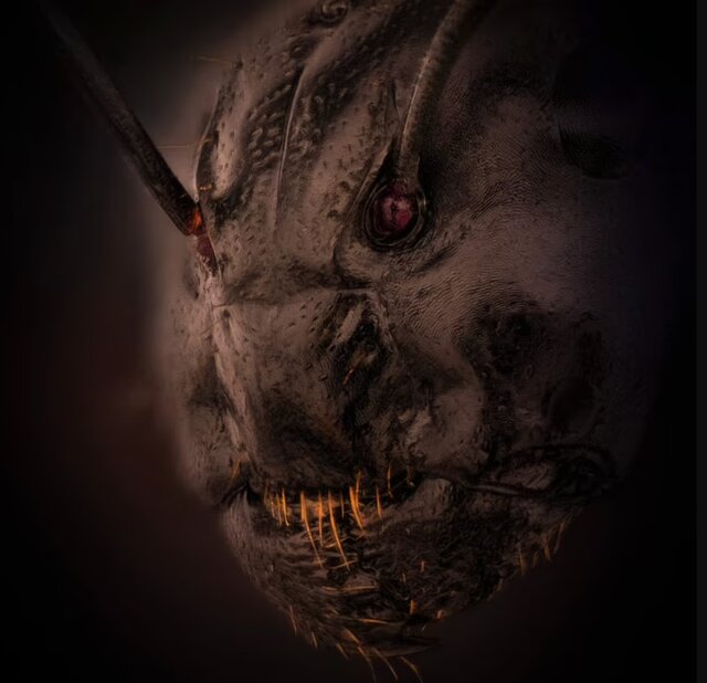 تصویر ترسناکی از صورت یک مورچه