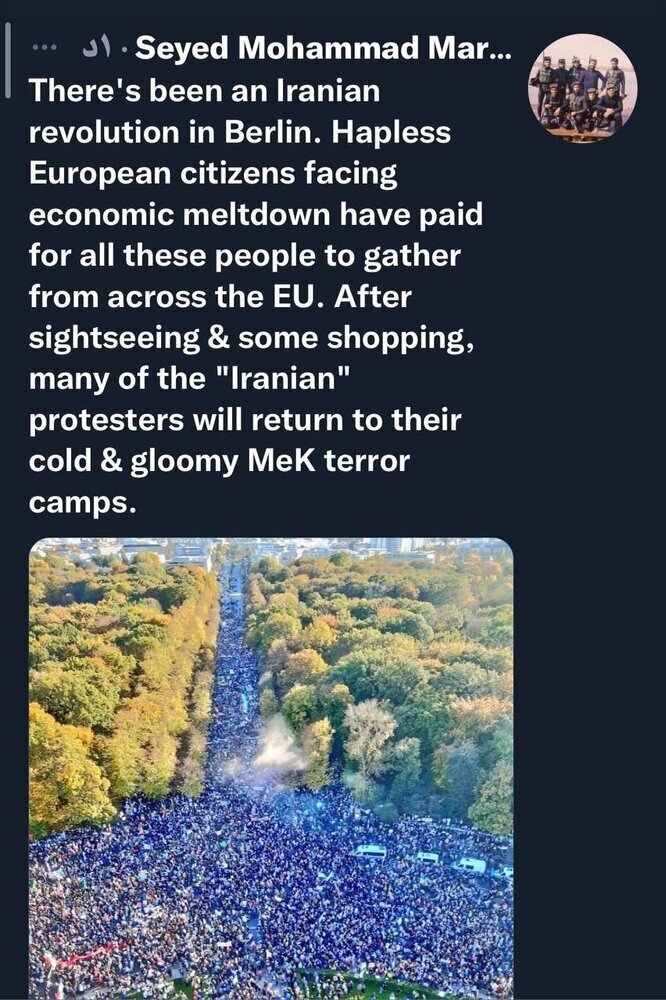 واکنش مرندی به تجمع ایرانیان در برلین