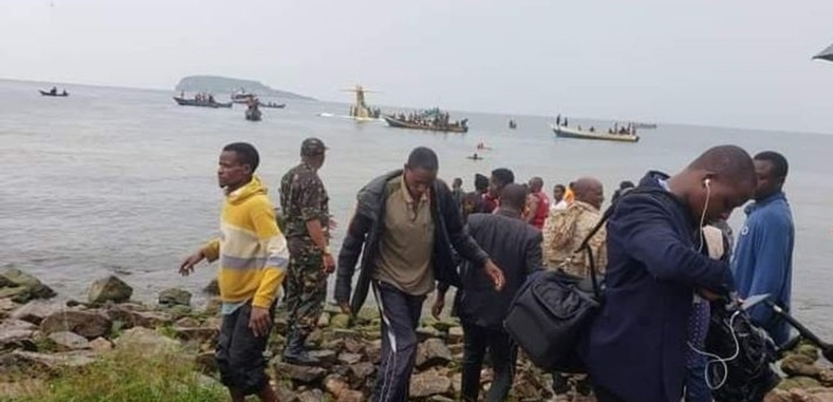 فیلم| سقوط هواپیمای مسافربری در دریاچه ویکتوریا