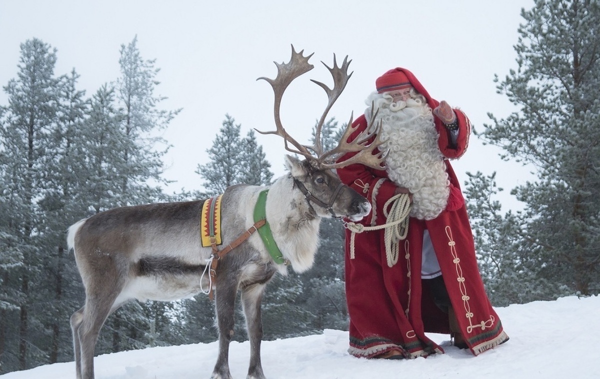 فیلم| بابانوئل‌ها با گوزن‌هایشان در راه توزیع هدایای کریسمس