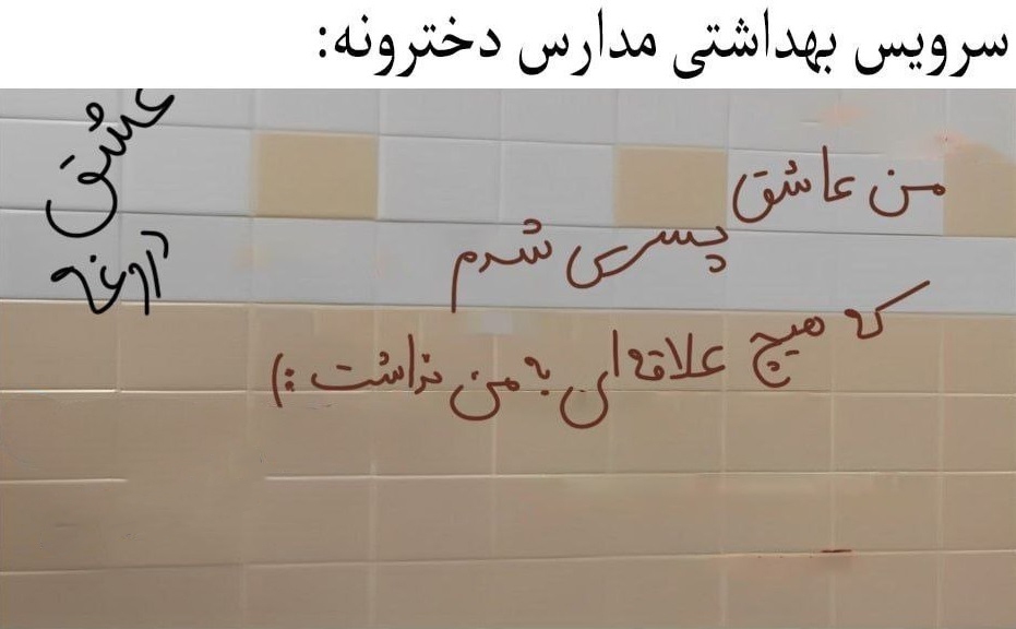 عکس| دیوار سرویس بهداشتی یک مدرسه دخترانه جنجال به پا کرد!