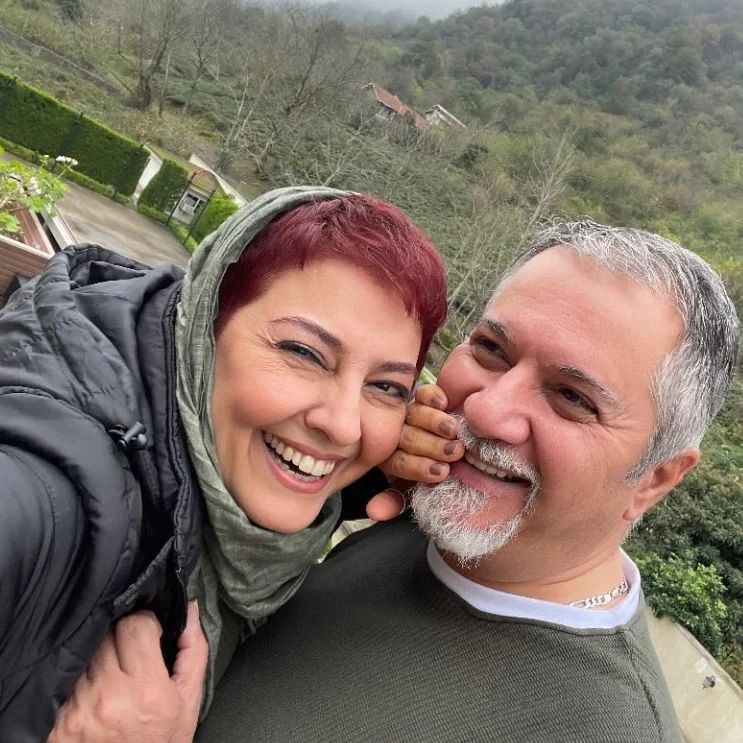 عکس| چهره خندان و عاشقانه آناهیتا همتی با همسرش