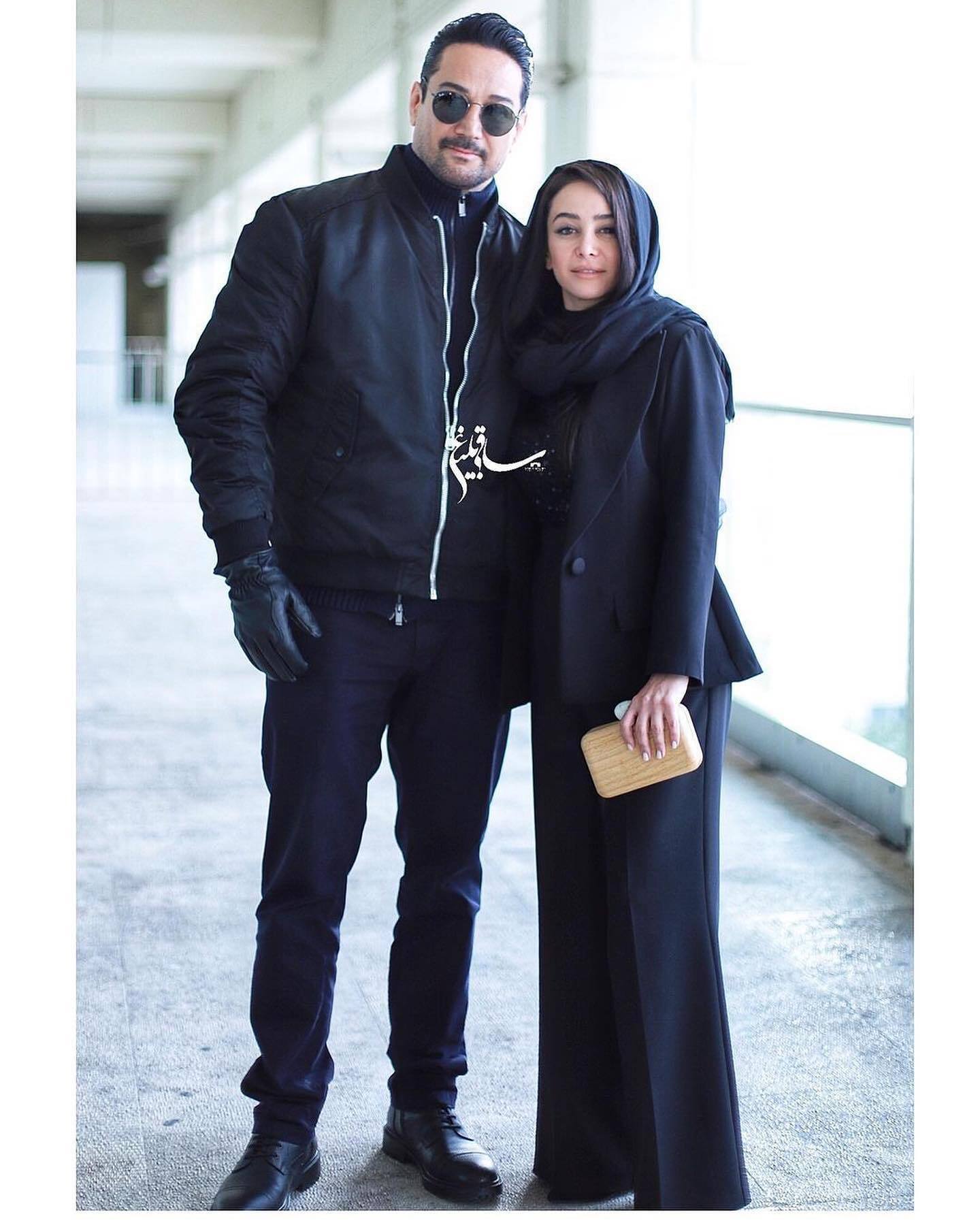 عکس| الناز حبیبی با برادرش در حاشیه جشنواره فجر