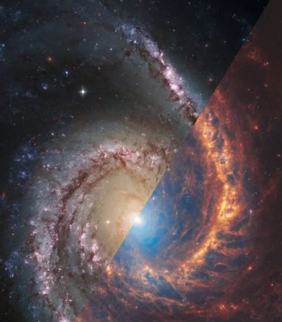 عکس| یک کهکشان از نگاه هابل و جیمزوب