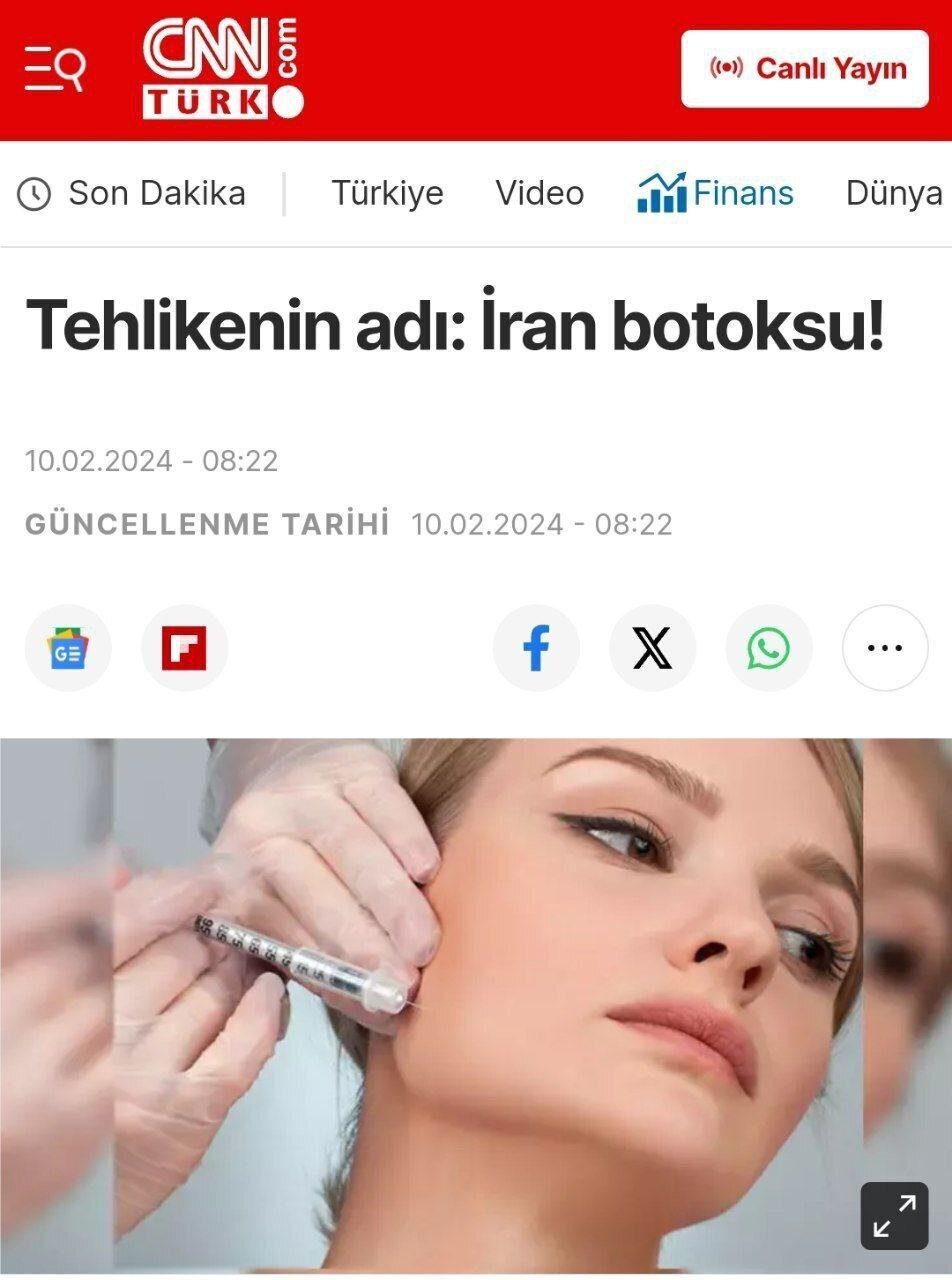 عکس| ادعای رسانه‌های ترکیه درباره خطر بوتاکس ایرانی