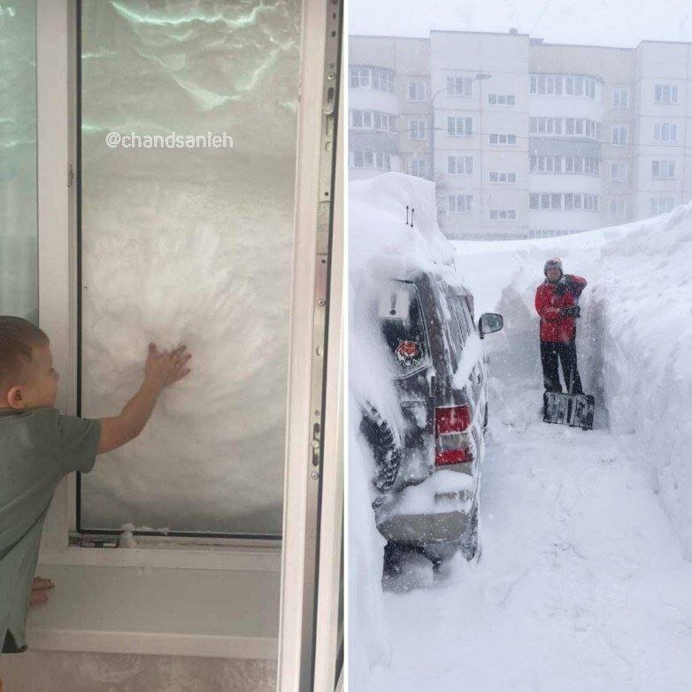 عکس| ارتفاع عجیب برف در ساخالین روسیه