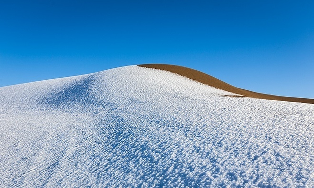 یکی از مناطقی که برف زمستانی جلوه زیبایی را به آن داده کویر مرنجاب...
