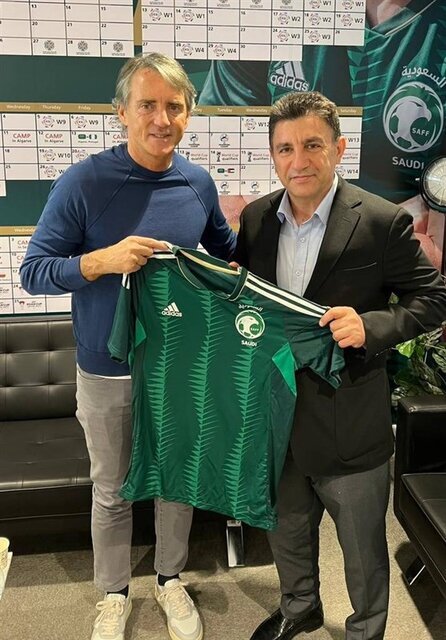 عکس| دیدار قلعه‌نویی و مانچینی در عربستان