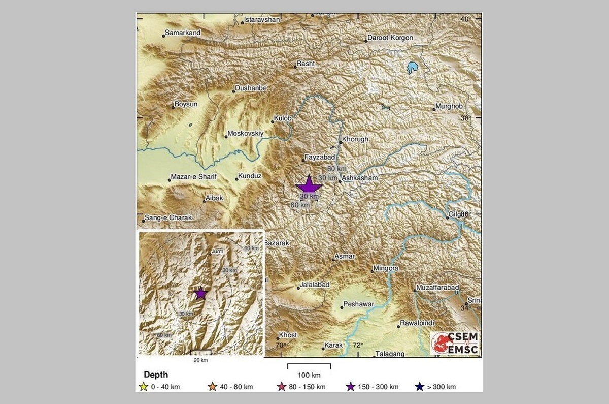 جزئیات زلزله ۵.۲ ریشتری در هندوکشِ افغانستان