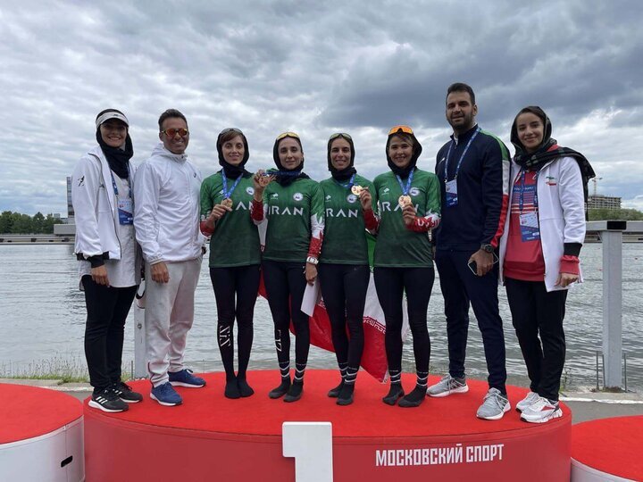 مدال برنز قایق ۴ نفره زنان ایران در مسکو