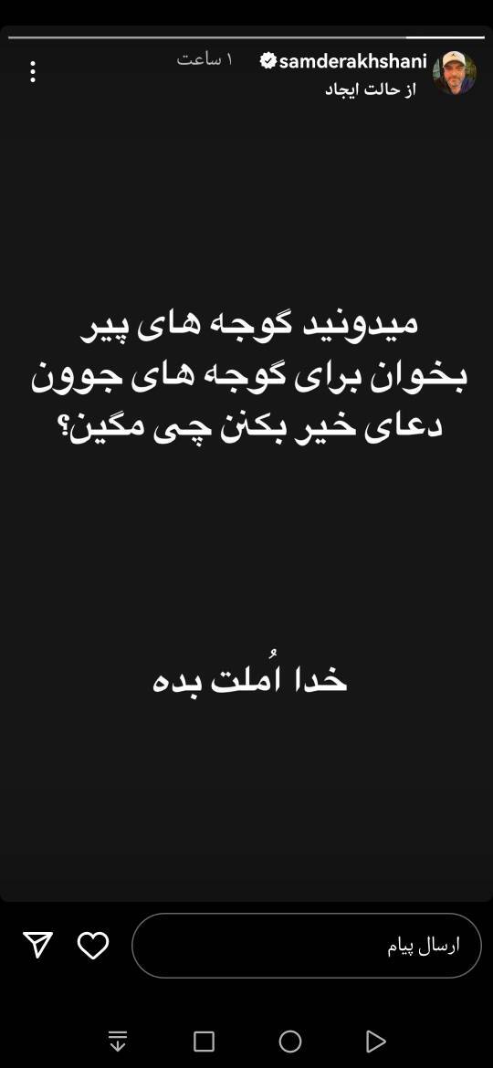 عکس | شوخی‌ بی مزه سام درخشانی در اینستاگرام با گوجه !