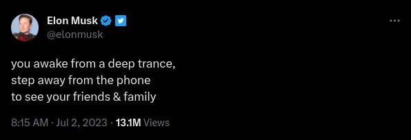 توییت معنادار ایلان ماسک پس از محدود کردن توییتر/ عکس توییت معنادار ایلان ماسک پس از محدود کردن توییتر/ عکس