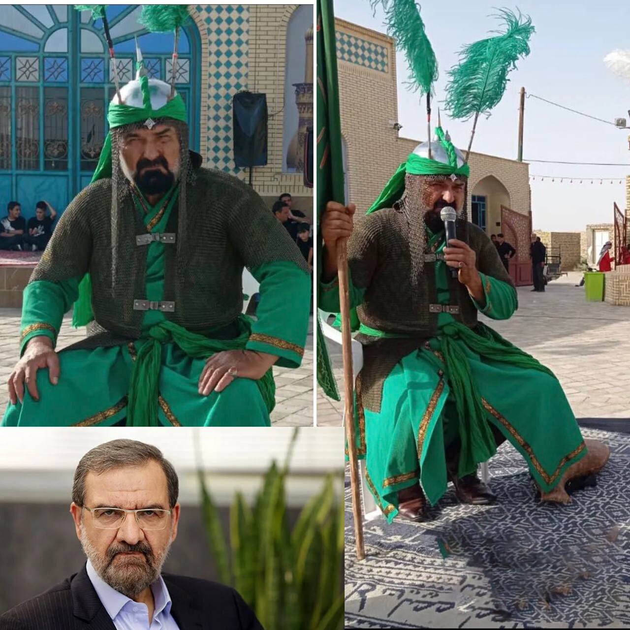 عکس| تشابه باورنکردنی یک تعزیهخوان با محسن رضایی در مراسم عزاداری حسینی عکس| تشابه باورنکردنی یک تعزیهخوان با محسن رضایی در مراسم عزاداری حسینی