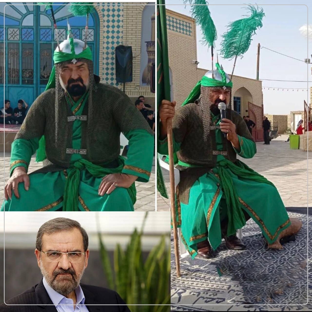 عکس| شباهت باورنکردنی یک تعزیه خوان به محسن رضایی