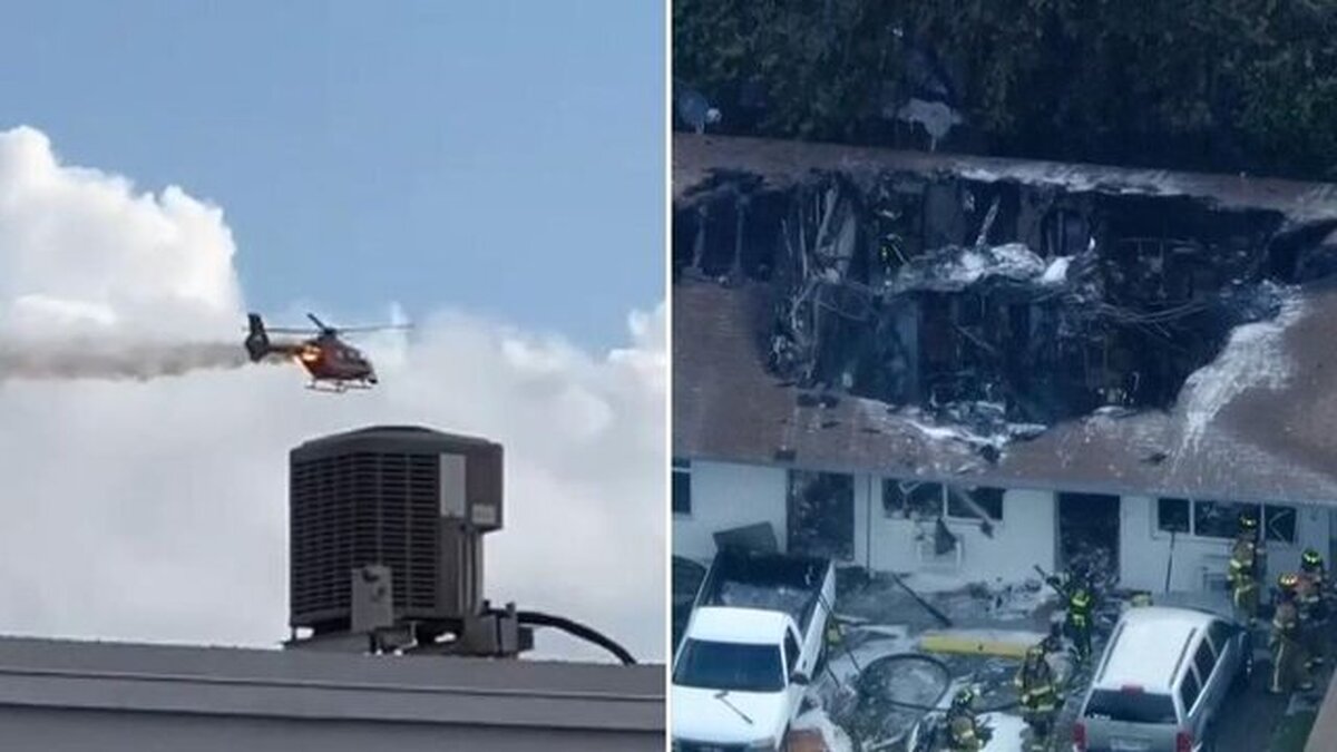 سقوط بالگرد روی ساختمانی در «فلوریدا»‌ی آمریکا