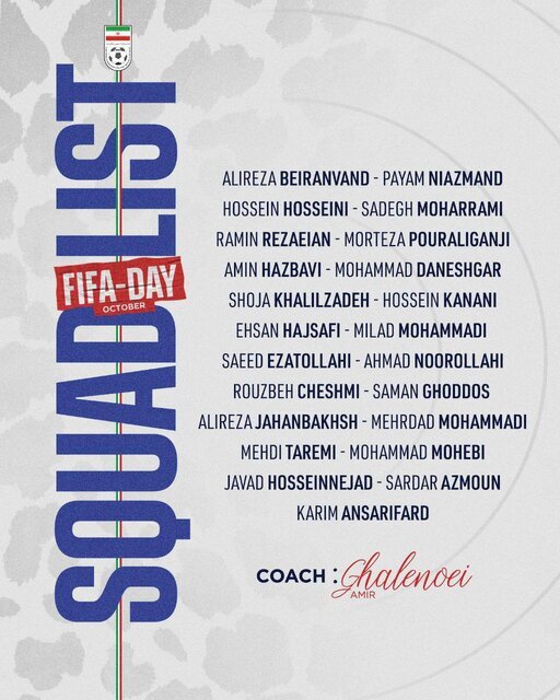 دعوت ۲۳ بازیکن از سوی قلعهنویی/ دعوت از یک پدیده دعوت ۲۳ بازیکن از سوی قلعهنویی/ دعوت از یک پدیده