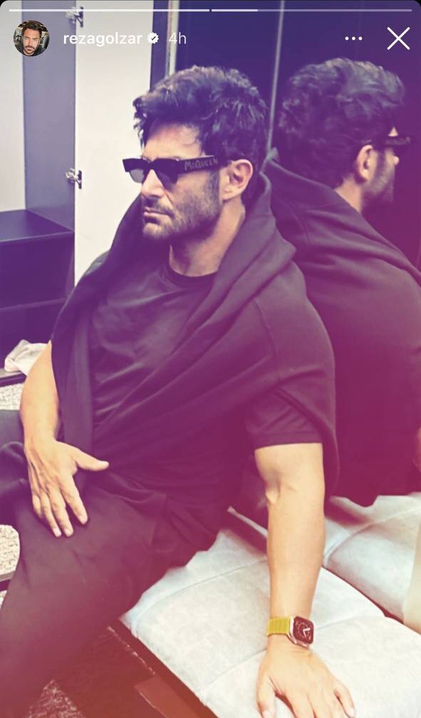 عکس| ژست خاص محمدرضا گلزار با اپل واچ و عینک لاکچری