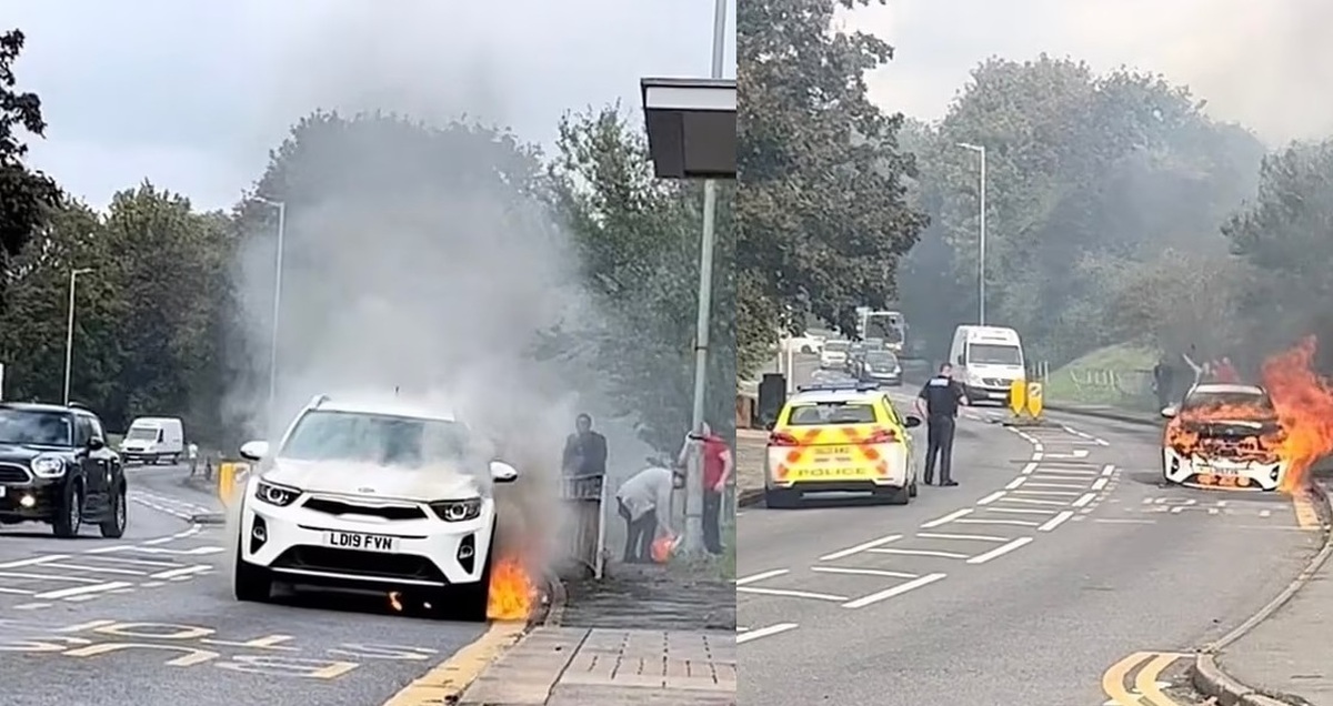 فیلم| خودروی کیا استونیک در حال حرکت در جاده آتش گرفت!