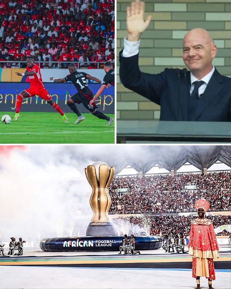 عکس| حرکت جنجالی رئیس فیفا در افتتاحیه لیگ فوتبال آفریقا