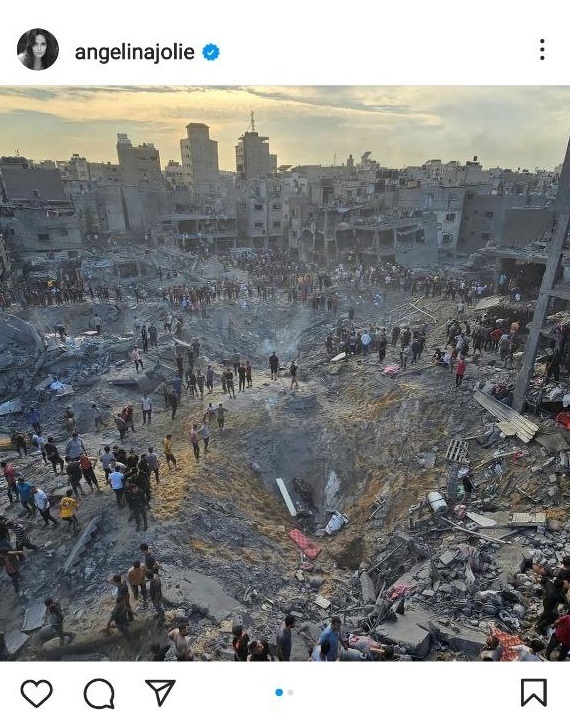 عکس| واکنش جدید آنجلینا جولی به جنگ غزه