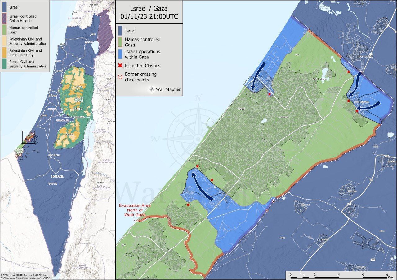 نقشه| آخرین وضعیت ارتش پیاده اسرائیل در غزه؛ استان غزه قیچی شد
