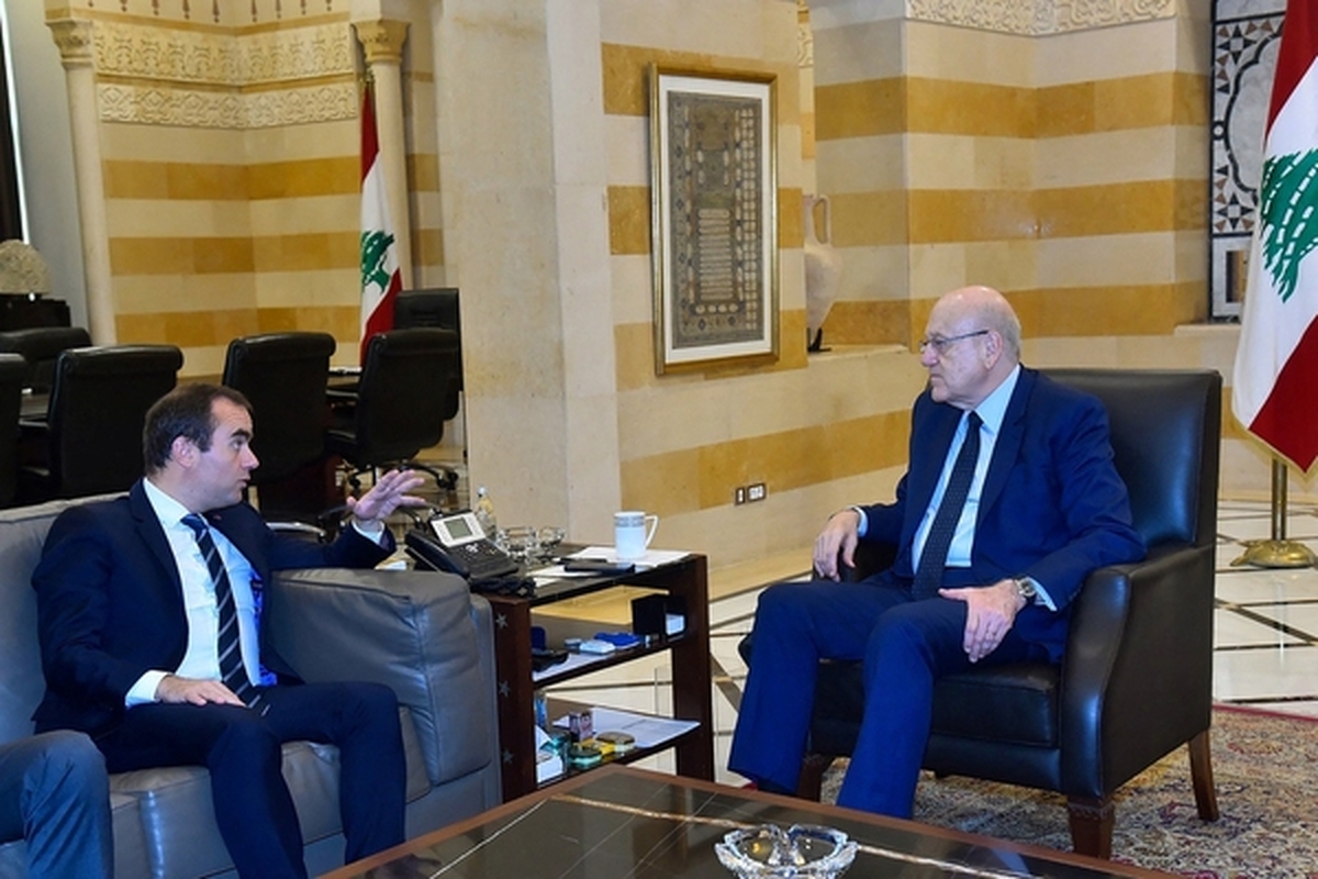 دیدار وزیر دفاع فرانسه با نخست وزیر لبنان پیش از سخنرانی نصرالله