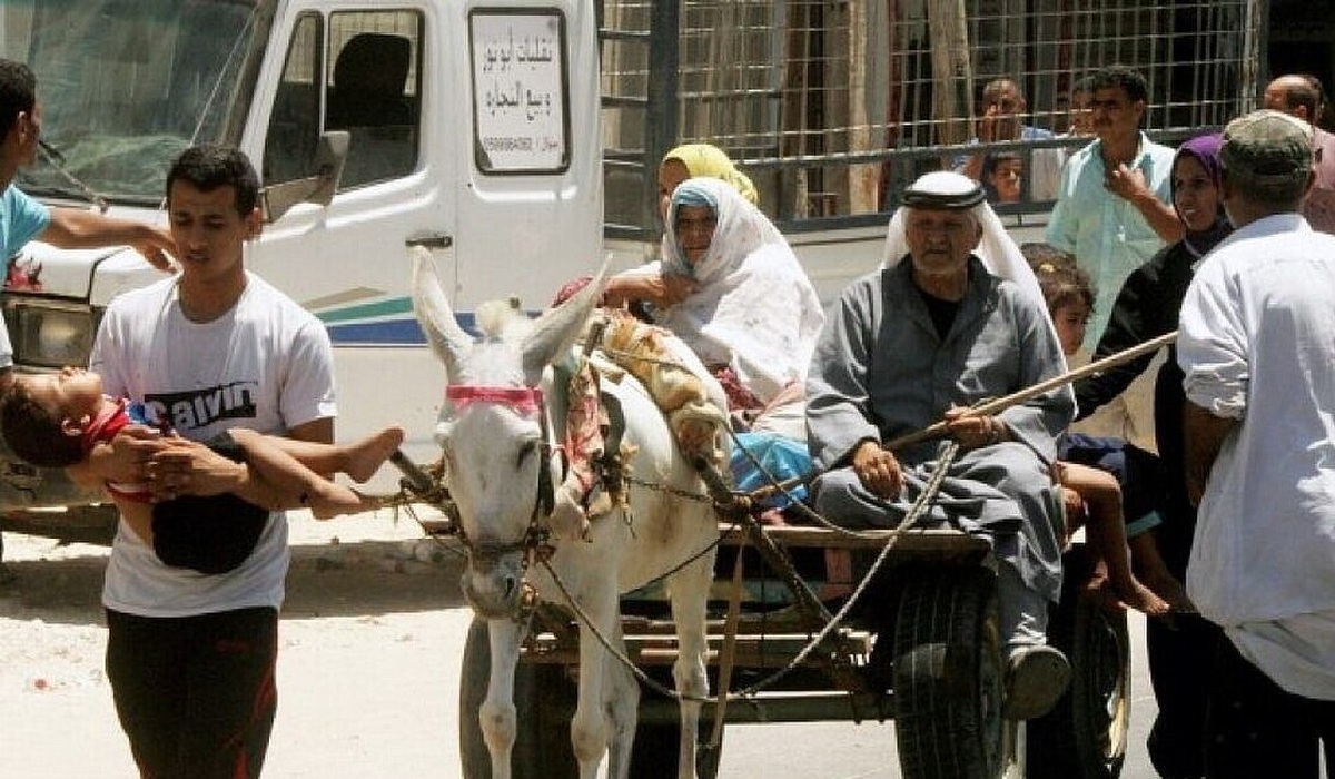 فیلم| تصاویر هوایی از فرار فلسطینیان از شمال نوار غزه به جنوب