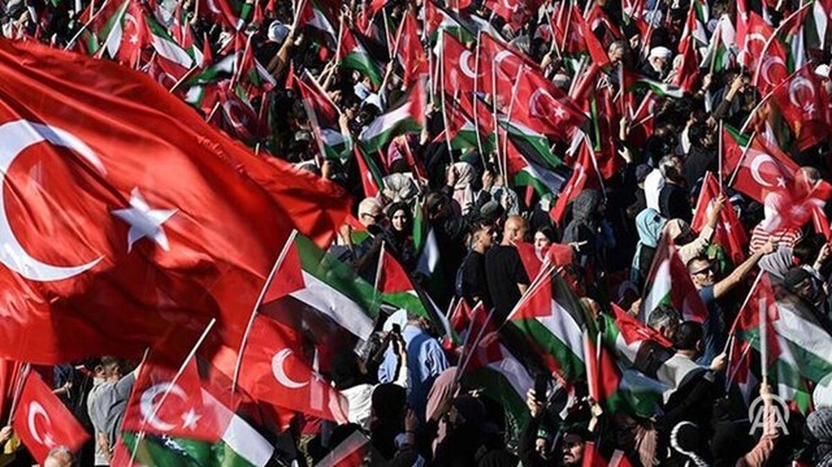 تظاهرات گسترده در استانبول در حمایت از مردم فلسطین