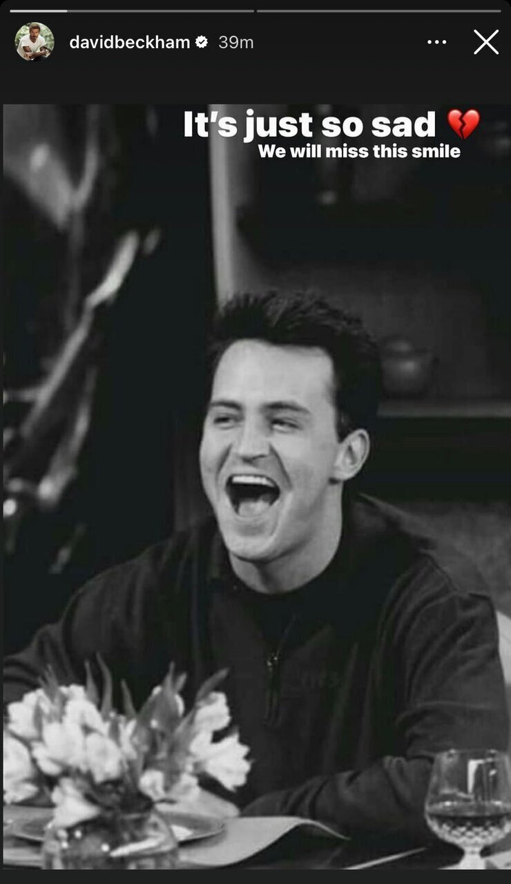 عکس| بهت دیوید بکام از مرگ بازیگر «فرندز»