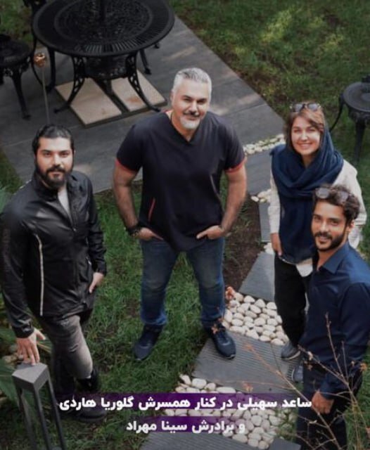 عکس| دورهمی سینا مهراد و ساعد سهیلی در کنار همسر خارجی‌اش