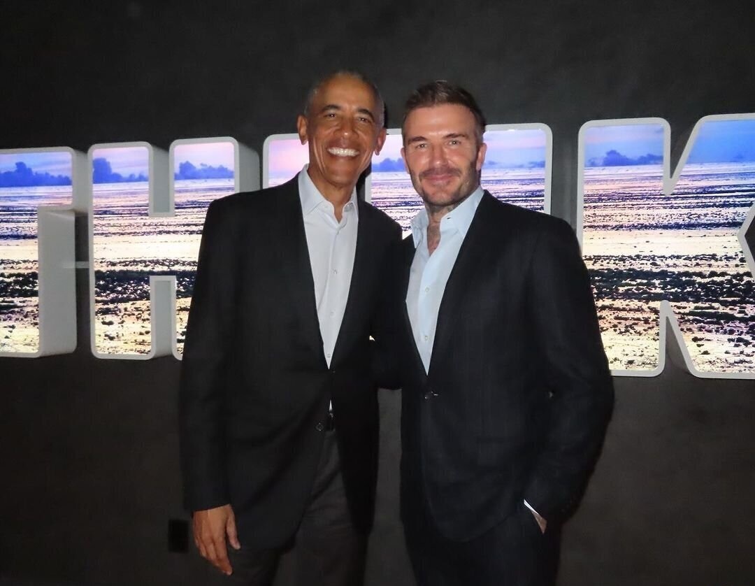 عکس| دیوید بکام در آغوش اوباما عکس| دیوید بکام در آغوش اوباما