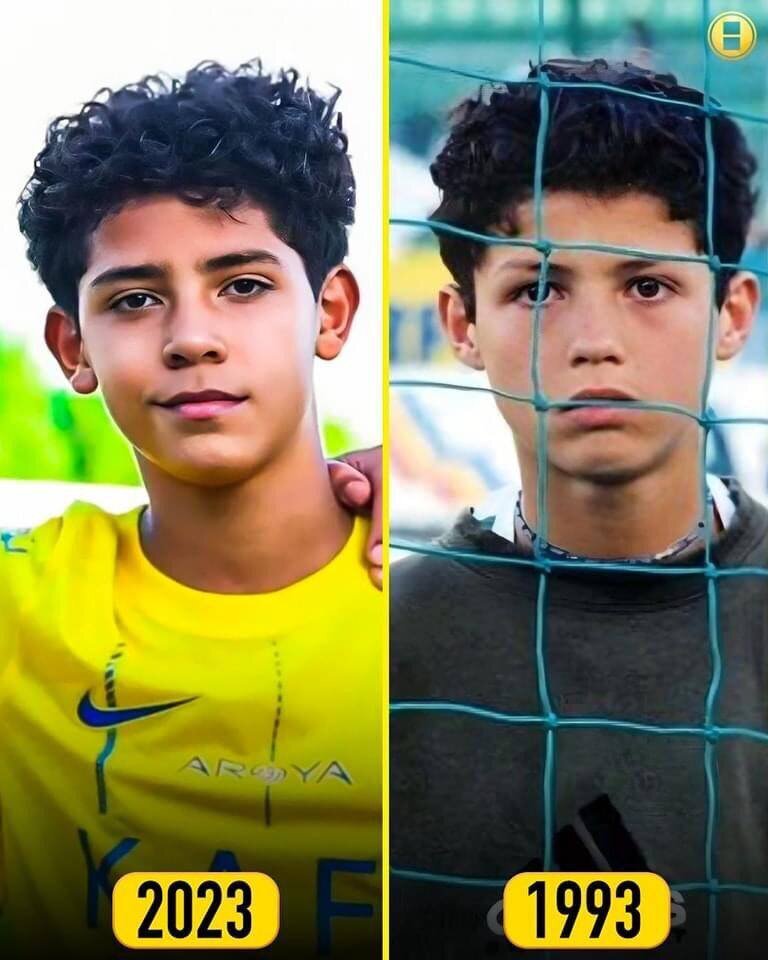 عکس| شباهت باورنکردنی پسر کریستیانو رونالدو به دوران نوجوانی پدرش