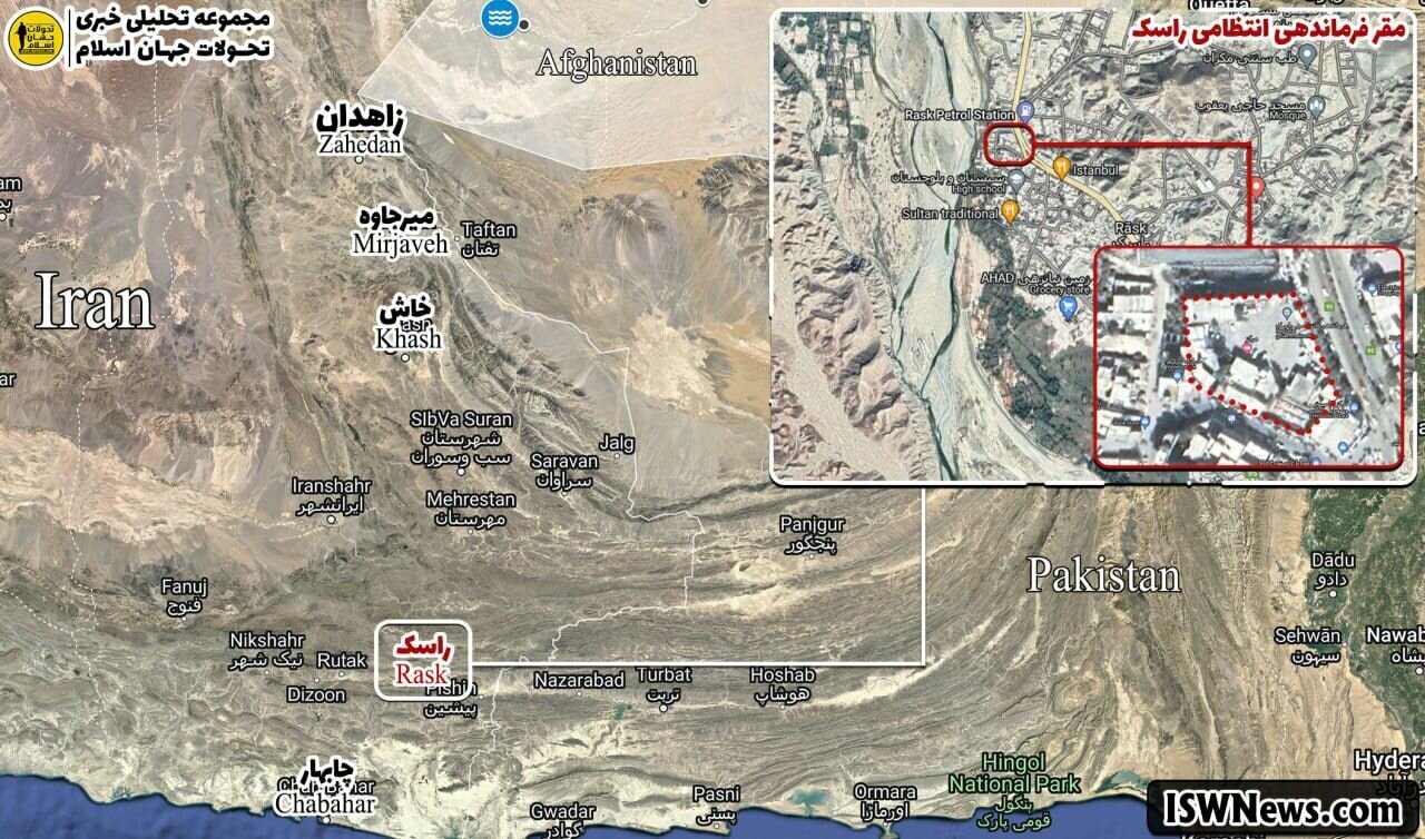 تصویری از موقعیت مکانی مقر فرماندهی انتظامی راسک در هنگام حمله تروریستی