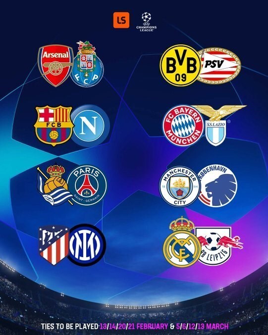 مرحله یک هشتم نهایی لیگ قهرمانان اروپا قرعه‌کشی شد/ تیم طارمی به آرسنال خورد