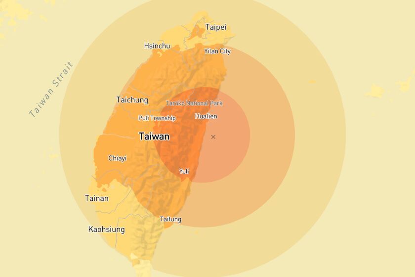 زمین لرزه‌ای به بزرگی ۷.۲ ریشتر صبح چهارشنبه سواحل شرقی تایوان را لرزاند...