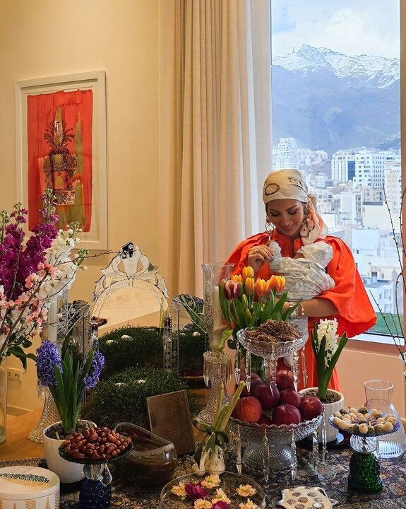 عکس| اولین عکس‌ها از فرزند بهرام رادان در آغوش همسر آقای بازیگر