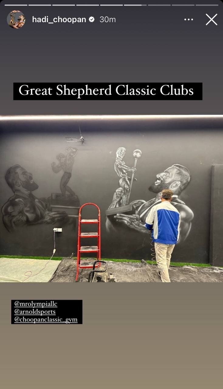 تصویری از نقاشی زیبای هادی چوپان روی دیوار + عکس تصویری از نقاشی زیبای هادی چوپان روی دیوار + عکس