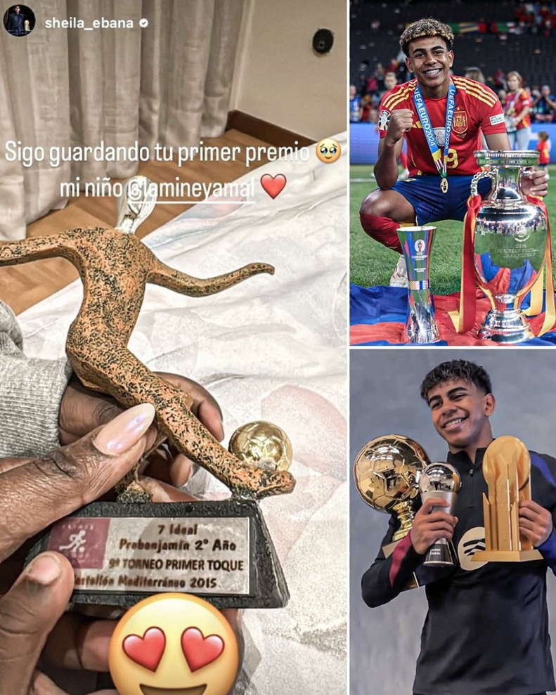 عکس/ اولین جایزه یامال نزد مادرش محفوظ است! عکس/ اولین جایزه یامال نزد مادرش محفوظ است!