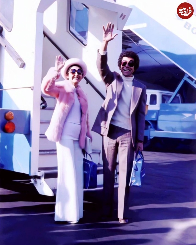 عکس/ «گوگوش و بهروز وثوقی» در پشت صحنه ممل آمریکایی سال ۵۳