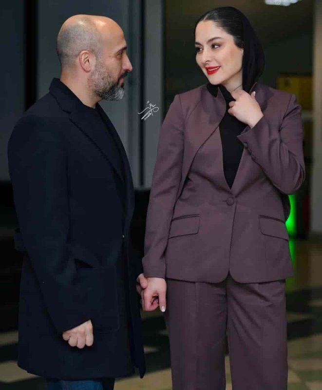 عکس/قاب عاشقانه مارال بنی‌آدم و همسرش در مراسم اکران پروین