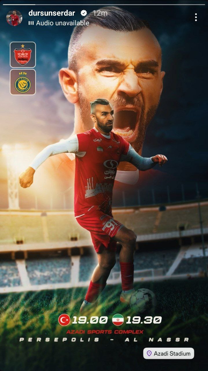 عکس/ استوری ویژه سردار دورسون در آستانه بازی با النصر