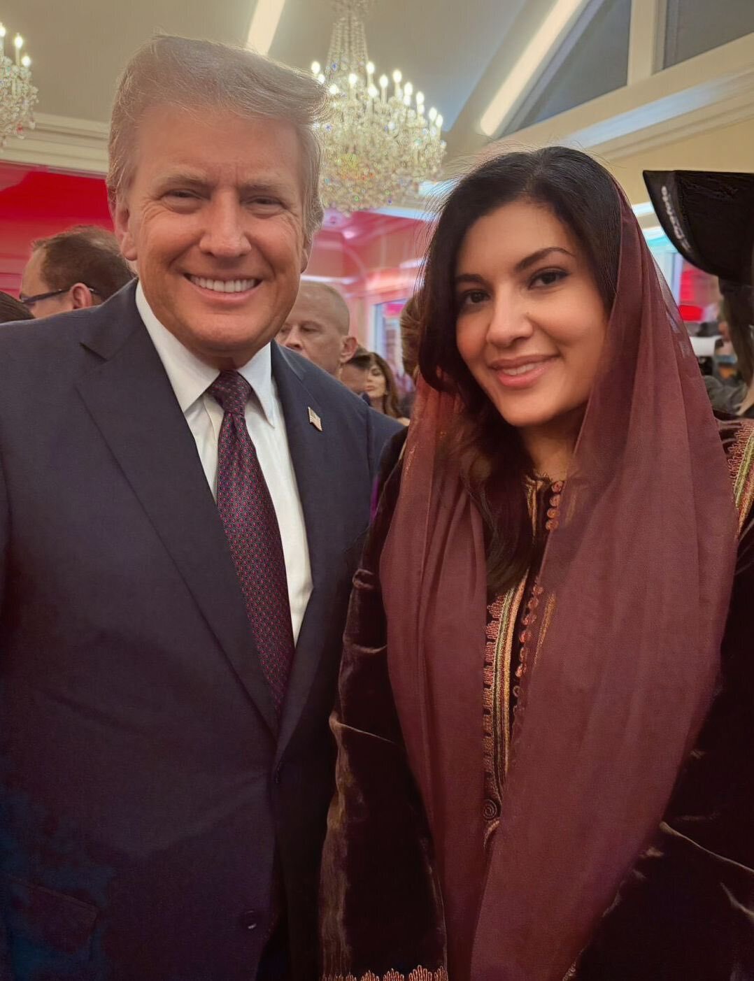 عکس یادگاری امیره ریما سفیر عربستان با دونالد ترامپ