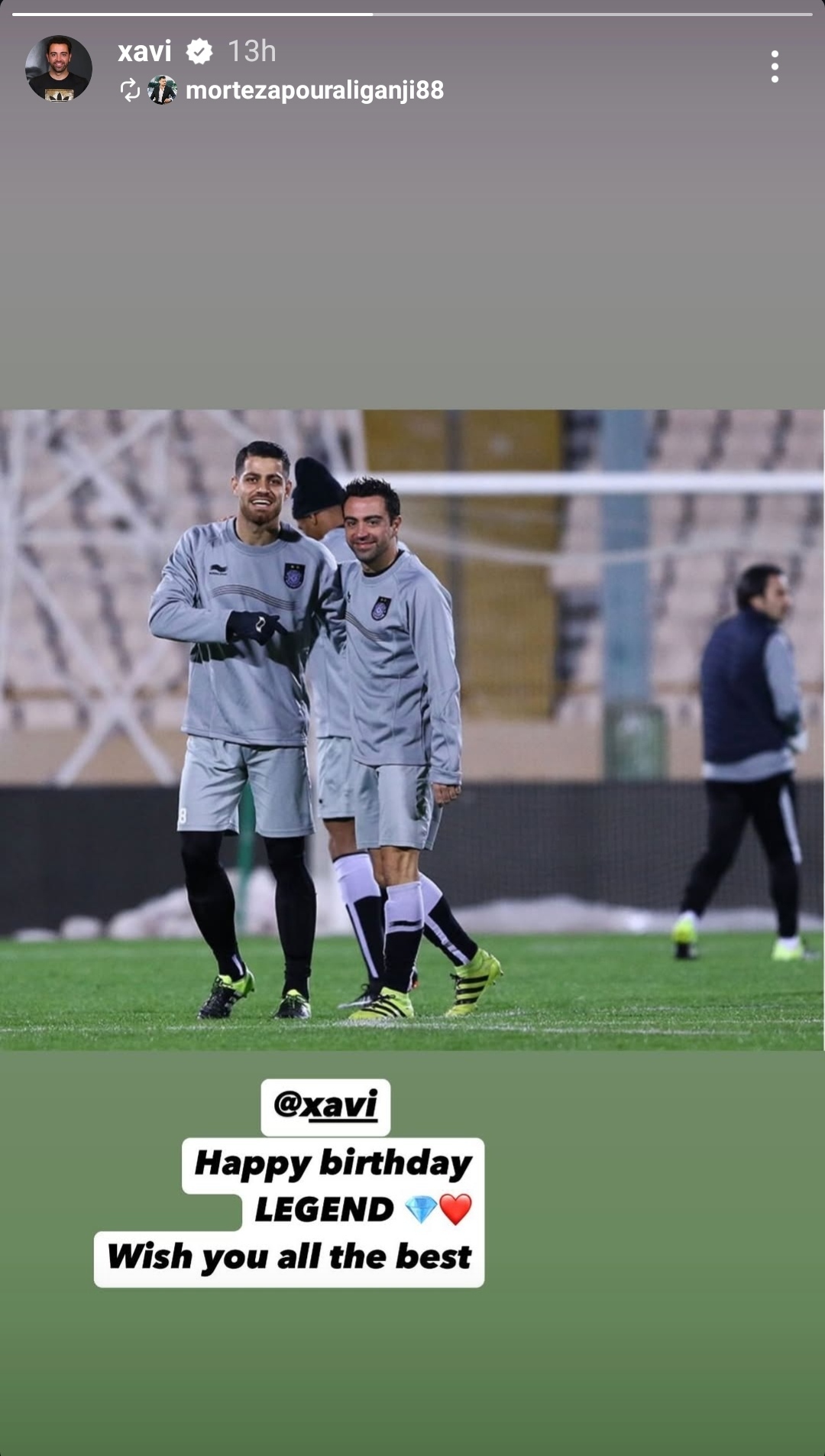 عکس/ ژاوی و بازنشر استوری مرتضی پورعلی گنجی